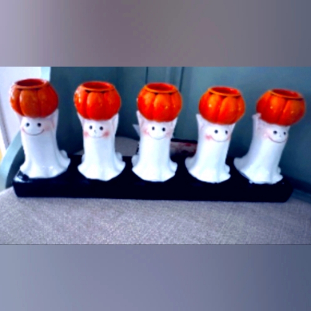 Ghost candelabra,  ghost candle holder , ghost candelbra , halloween 2024